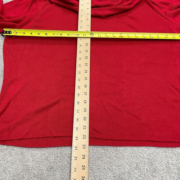Requirements Acrylic Cowl Neck Pullover Sweater Womens Plus 2X Red Ribbed Knit - Picture 6 of 12